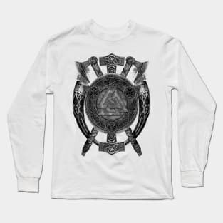 Axe Odin Norse Mythology God Valkyrie Valhalla Viking Raven Thor Shirt Long Sleeve T-Shirt